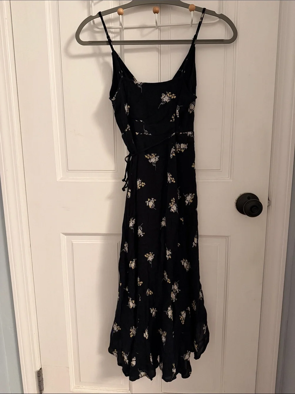Abercrombie & Fitch Black Floral Wrap Maxi Dress